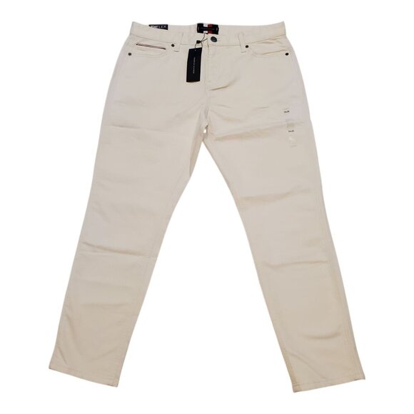 NWT TOMMY HILFIGER Men's THFlex Performance Five-Pocket Chino Pants - Off White - Picture 1 of 12